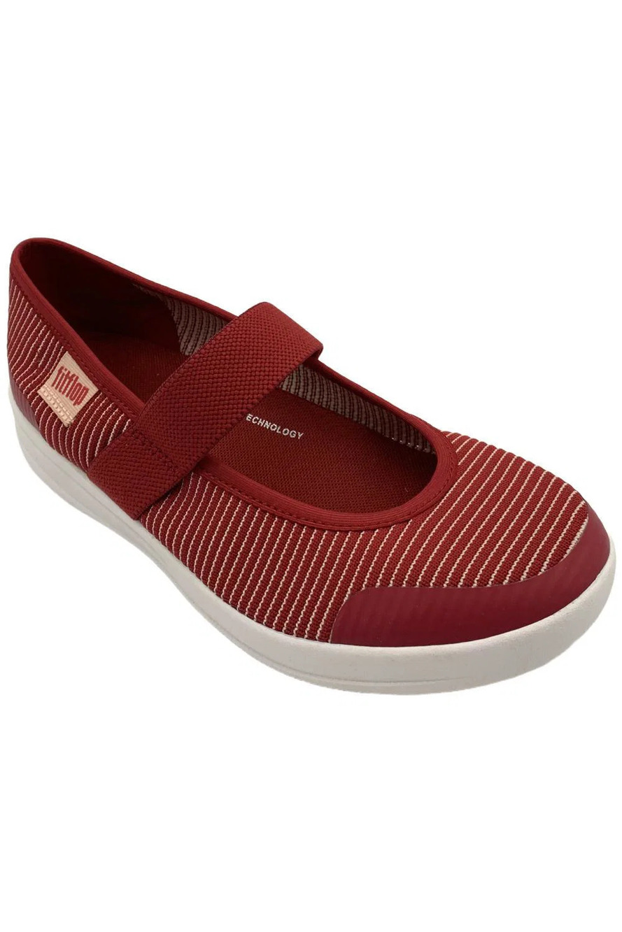 FitFlop Women's Uberknit Mary Jane Slip-On Royal Red/Multi - Medium